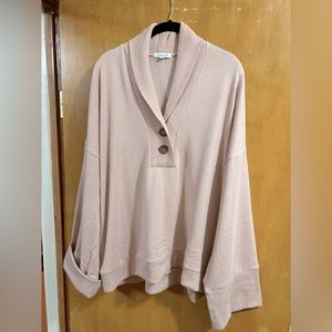 White Birch 2XL  NWOT Mauve. Long sleeve solid knit top with a button up front.